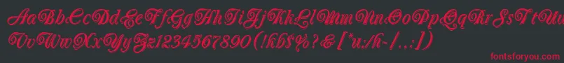 OberonLetPlain.1.0 Font – Red Fonts on Black Background