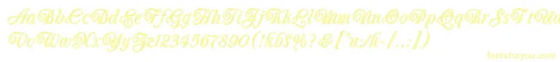 OberonLetPlain.1.0 Font – Yellow Fonts on White Background