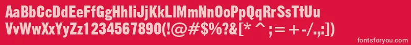 Fonte GothicNo.13Bt – fontes rosa em um fundo vermelho