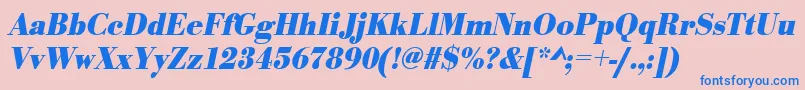 UrwbodonitextnarBoldOblique Font – Blue Fonts on Pink Background