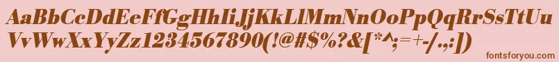 UrwbodonitextnarBoldOblique Font – Brown Fonts on Pink Background