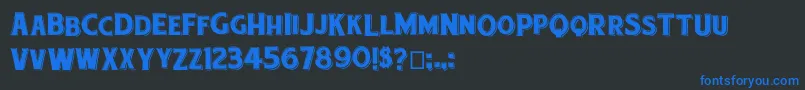 Etiquette Font – Blue Fonts on Black Background