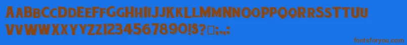Etiquette Font – Brown Fonts on Blue Background