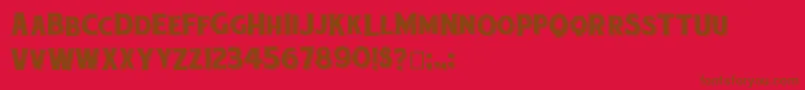Etiquette Font – Brown Fonts on Red Background