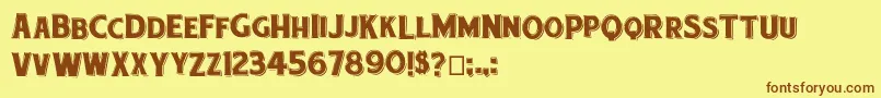 Etiquette Font – Brown Fonts on Yellow Background