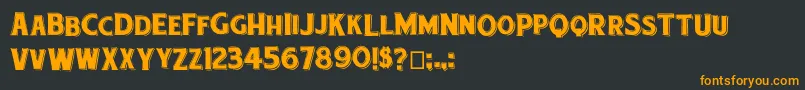 Etiquette Font – Orange Fonts on Black Background