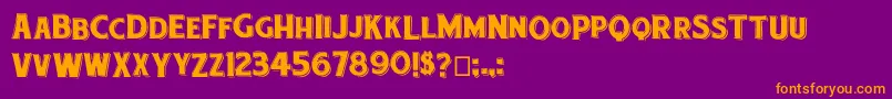 Etiquette Font – Orange Fonts on Purple Background