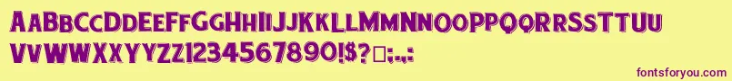 Etiquette Font – Purple Fonts on Yellow Background