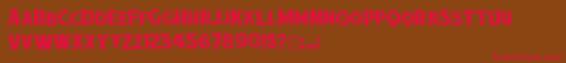 Etiquette Font – Red Fonts on Brown Background