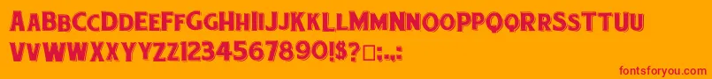 Etiquette Font – Red Fonts on Orange Background