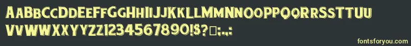 Etiquette Font – Yellow Fonts on Black Background