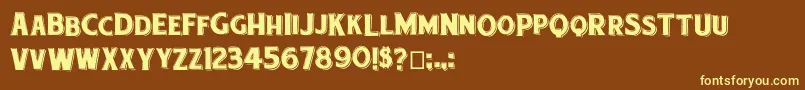 Etiquette Font – Yellow Fonts on Brown Background