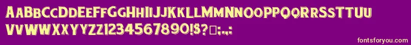 Etiquette Font – Yellow Fonts on Purple Background