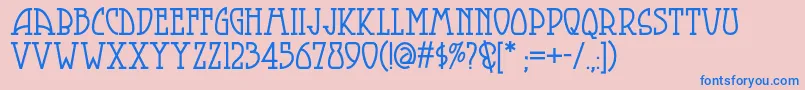 Smorgasbordnf-fontti – siniset fontit vaaleanpunaisella taustalla