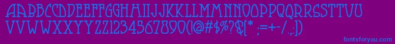 フォントSmorgasbordnf – 紫色の背景に青い文字