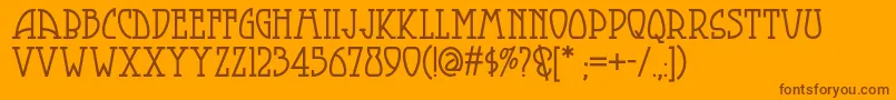 Smorgasbordnf Font – Brown Fonts on Orange Background