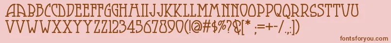 Smorgasbordnf-fontti – ruskeat fontit vaaleanpunaisella taustalla