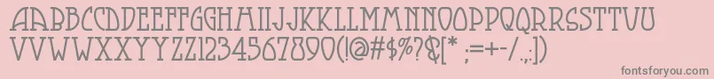 Smorgasbordnf-fontti – harmaat kirjasimet vaaleanpunaisella taustalla
