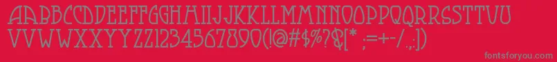Smorgasbordnf-fontti – harmaat kirjasimet punaisella taustalla
