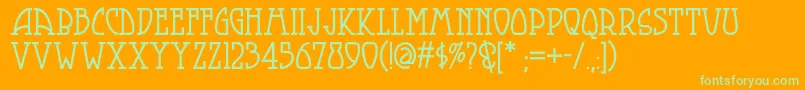 Smorgasbordnf Font – Green Fonts on Orange Background