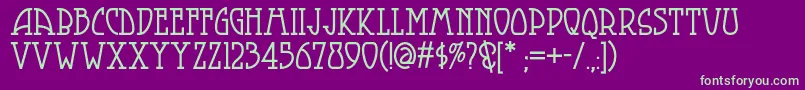 Smorgasbordnf-fontti – vihreät fontit violetilla taustalla