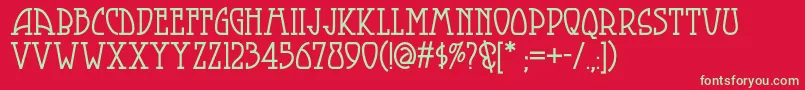 Smorgasbordnf-fontti – vihreät fontit punaisella taustalla