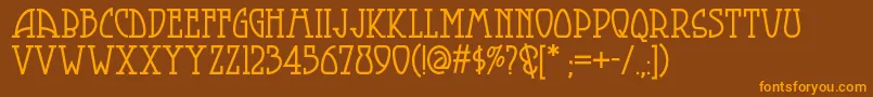 Smorgasbordnf Font – Orange Fonts on Brown Background