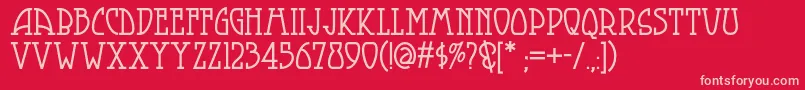 Smorgasbordnf-fontti – vaaleanpunaiset fontit punaisella taustalla