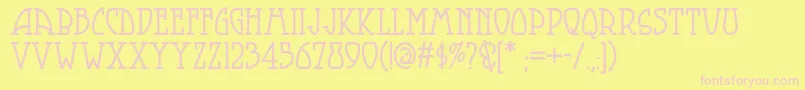Smorgasbordnf Font – Pink Fonts on Yellow Background