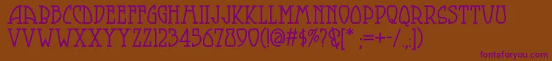 Шрифт Smorgasbordnf – фиолетовые шрифты на коричневом фоне