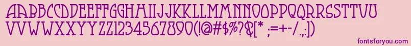 Smorgasbordnf-fontti – violetit fontit vaaleanpunaisella taustalla