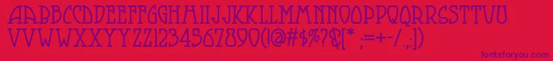 Smorgasbordnf-Schriftart – Violette Schriften auf rotem Hintergrund