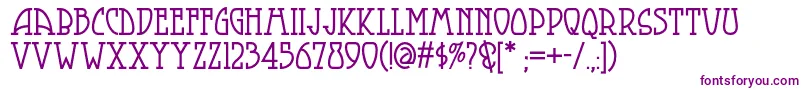 Smorgasbordnf-Schriftart – Violette Schriften auf weißem Hintergrund
