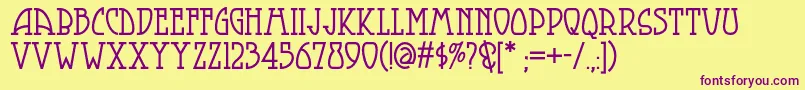 Smorgasbordnf Font – Purple Fonts on Yellow Background