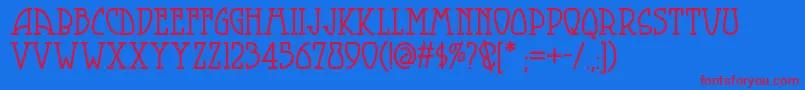 Smorgasbordnf Font – Red Fonts on Blue Background