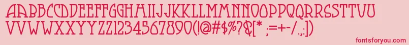 フォントSmorgasbordnf – ピンクの背景に赤い文字