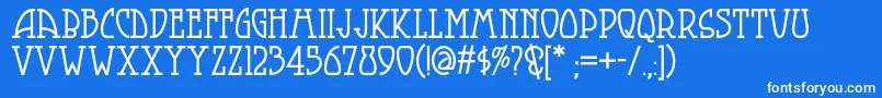 Smorgasbordnf-fontti – valkoiset fontit sinisellä taustalla