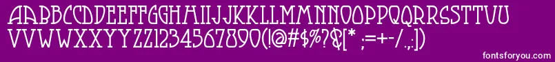Smorgasbordnf-Schriftart – Weiße Schriften auf violettem Hintergrund