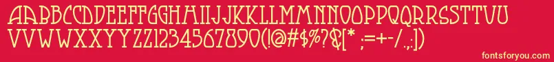 Smorgasbordnf-fontti – keltaiset fontit punaisella taustalla