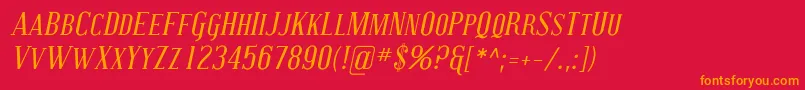Coving18 Font – Orange Fonts on Red Background