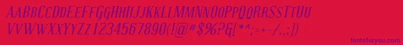 Coving18 Font – Purple Fonts on Red Background