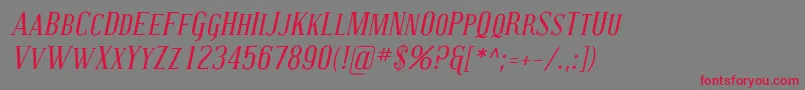 Coving18 Font – Red Fonts on Gray Background