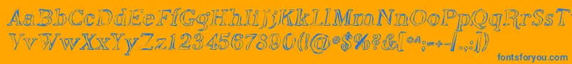 Phoso Font – Blue Fonts on Orange Background