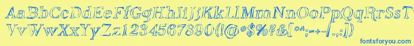 Phoso Font – Blue Fonts on Yellow Background
