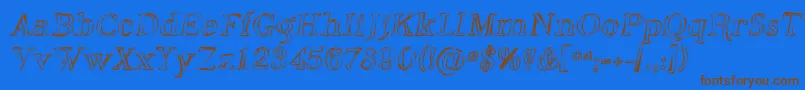 Phoso Font – Brown Fonts on Blue Background