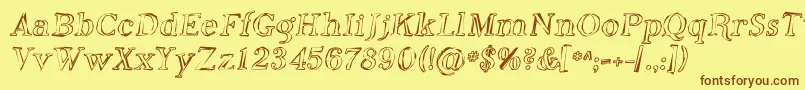 Phoso Font – Brown Fonts on Yellow Background