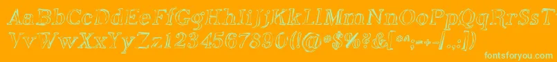 Phoso Font – Green Fonts on Orange Background