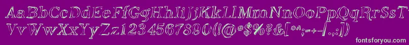 Phoso Font – Green Fonts on Purple Background