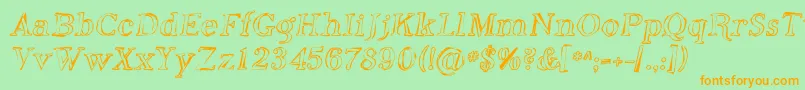 Phoso Font – Orange Fonts on Green Background