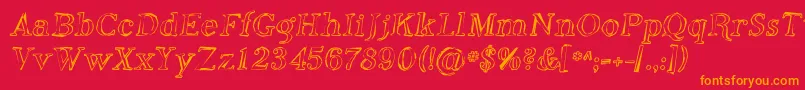 Phoso Font – Orange Fonts on Red Background